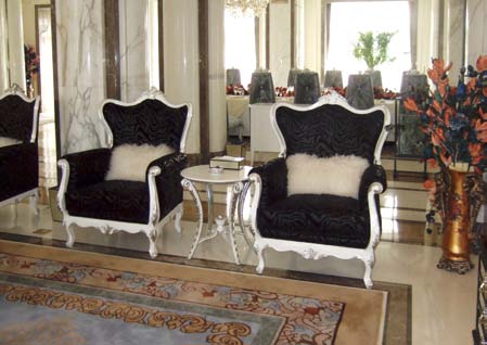 酒店客房家具---美式单人沙发