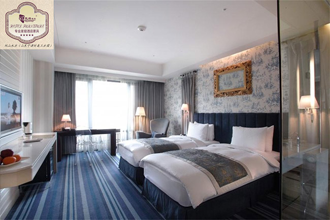 酒店客房家具---精致双人床