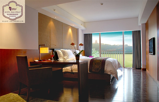 酒店客房家具---精致大床房